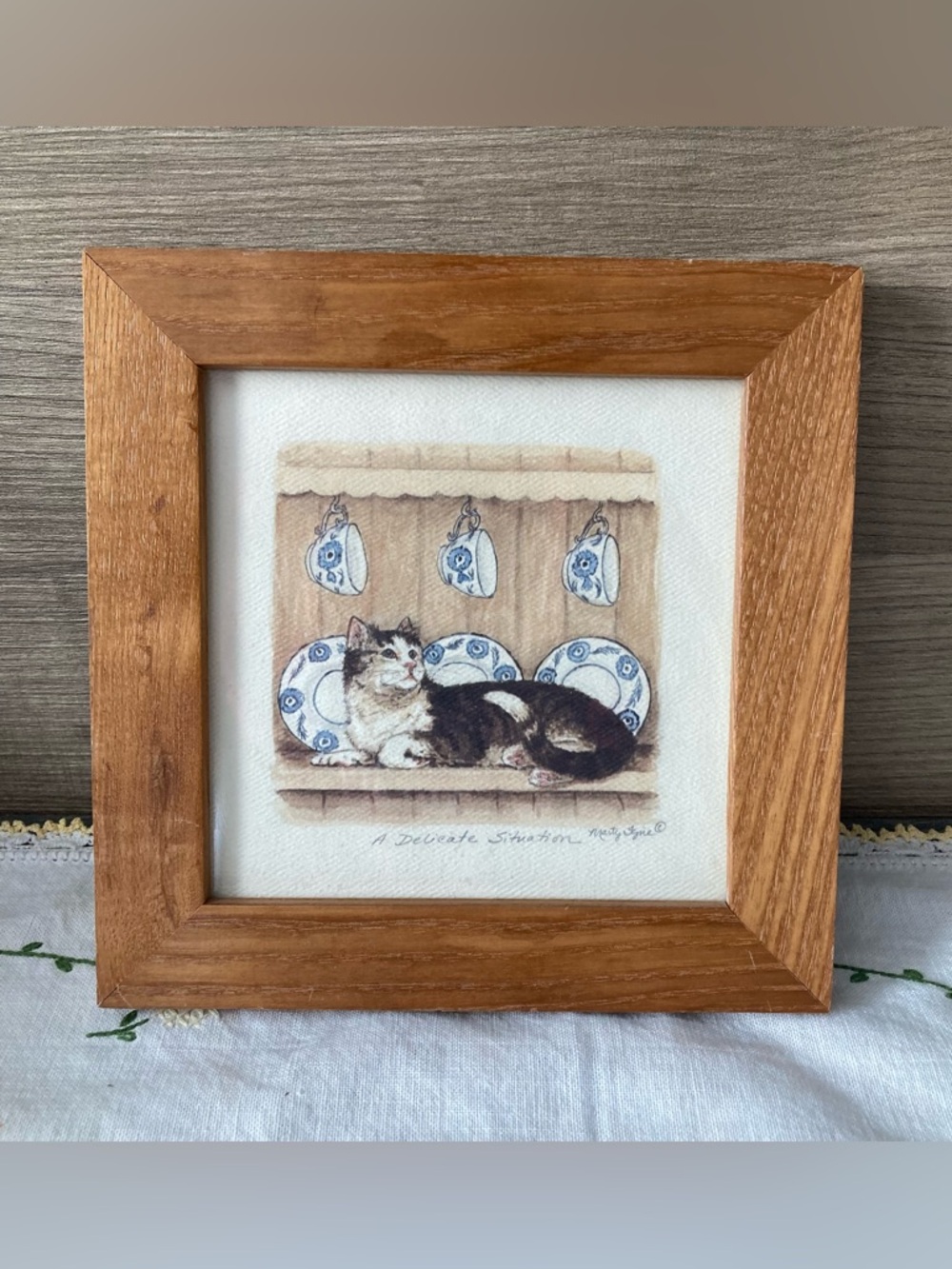 Framed Art Print "A Delicate Situation" Artist Marty Fyne Cat
Cottage Country